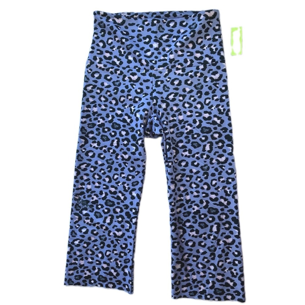 Onzie Leggings Womens S/M Leopard Animal Print Cropped Yoga Workout Pants NWT